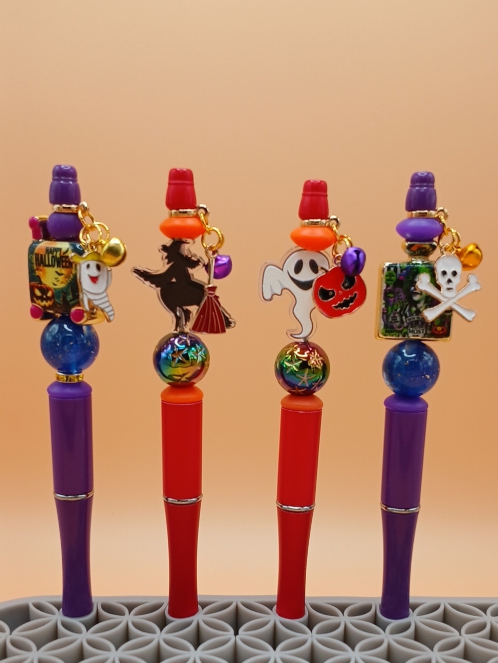 Halloween Charm Pen - Purple and Red Set Of 4